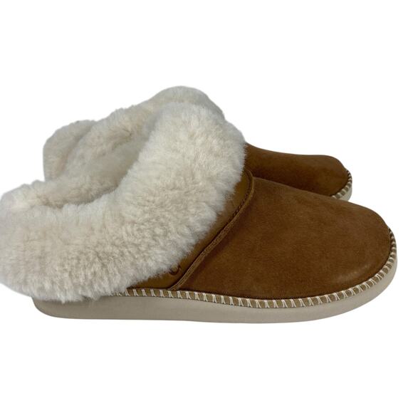 Olukai Leather Sheep Fur Liner Slippers Mule Slip on Size 8 - Picture 1 of 10